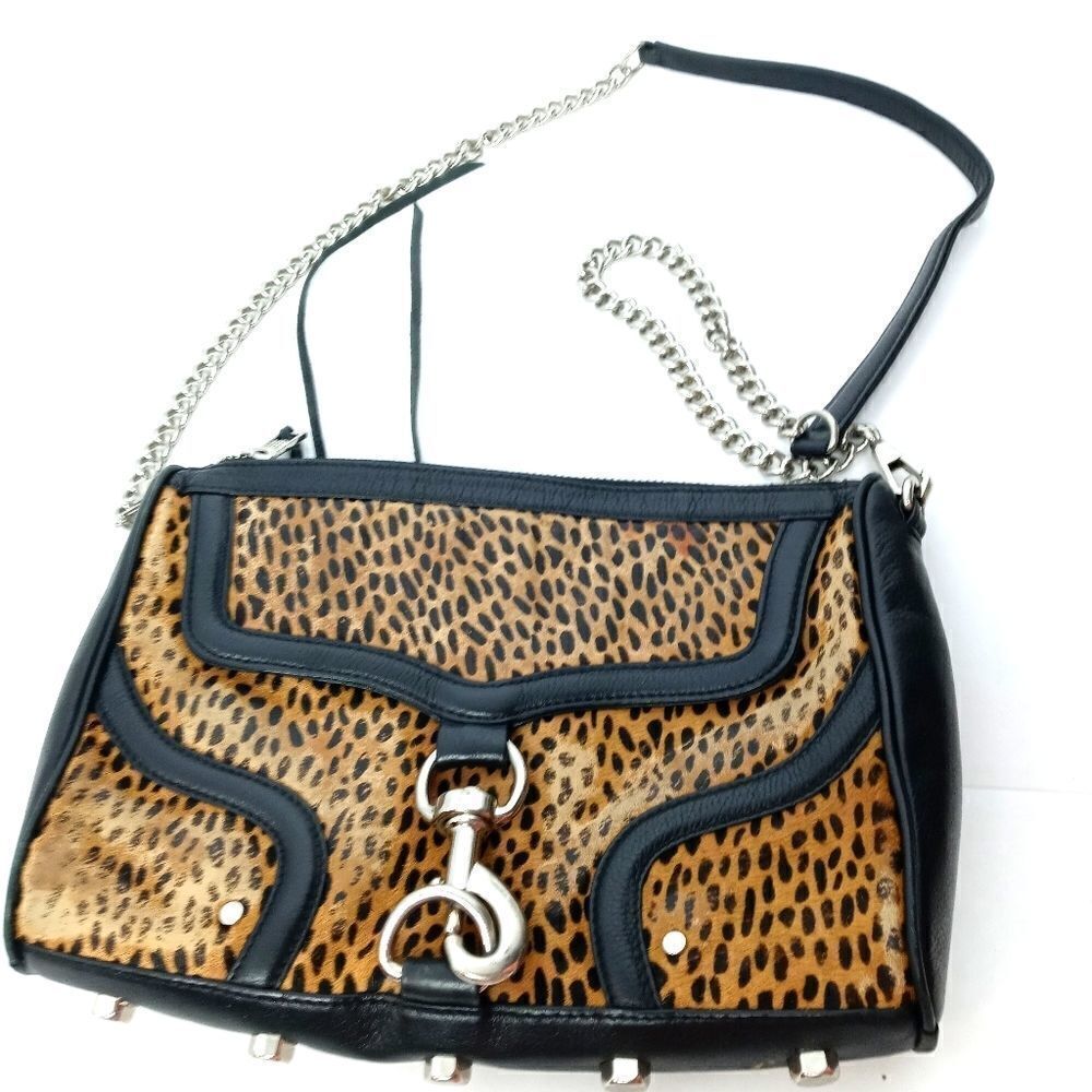 Rebecca Minkoff pony hair cheetah print black bag.